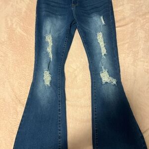 Distressed Flare Jeans